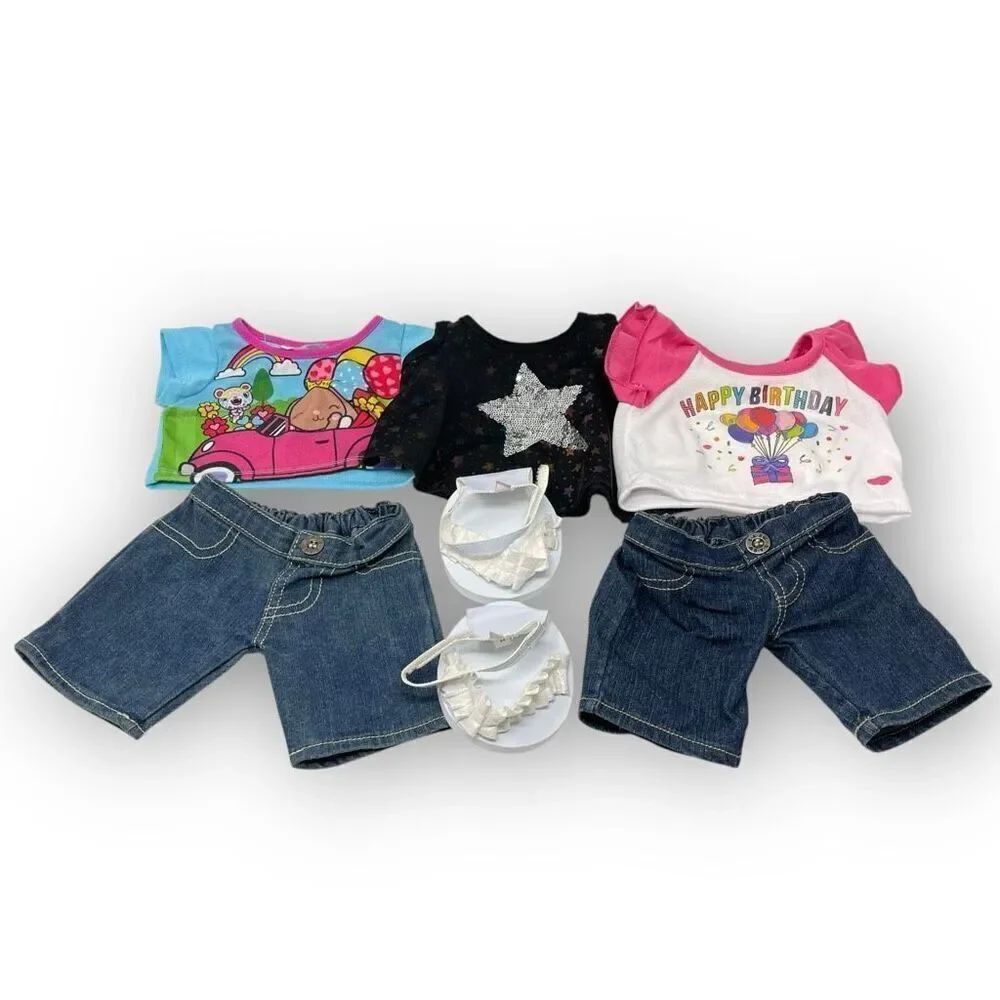 Build A Bear Workshop BABW Clothing Lot Jeans Shoes Shirts Kabu Friends Star
